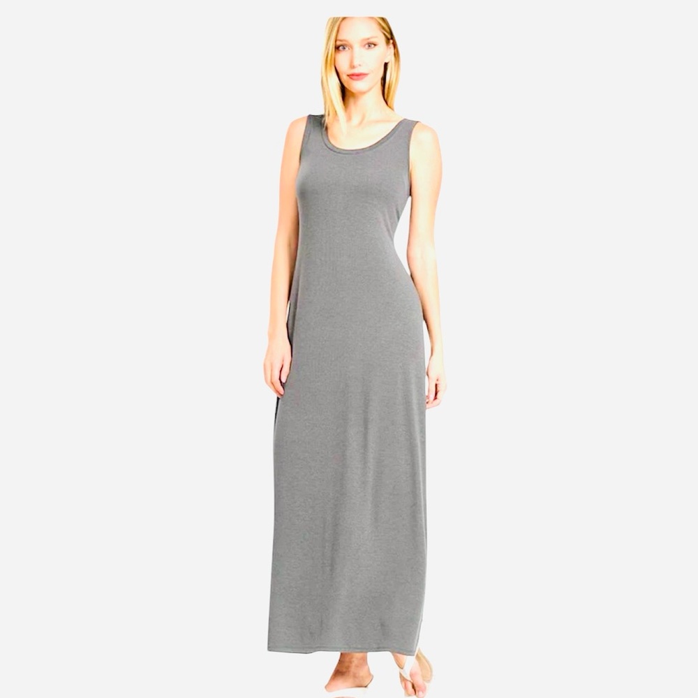 Club Monaco Gray Sleeveless Maxi Dress